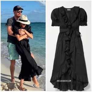 Doen Nanou black ruffle dress ASO Meghan Markle